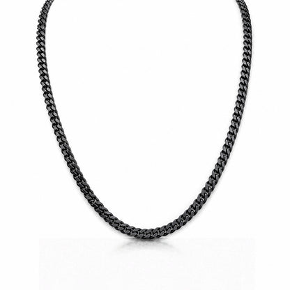 Bold Flat-Edge Shadow Black Heavy Curb Chain