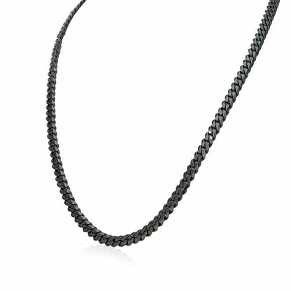 Bold Flat-Edge Shadow Black Heavy Curb Chain