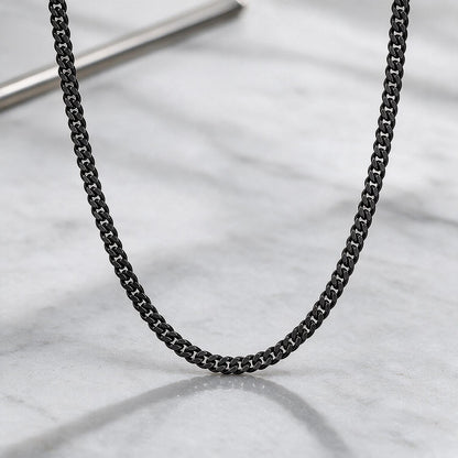 Bold Flat-Edge Shadow Black Heavy Curb Chain