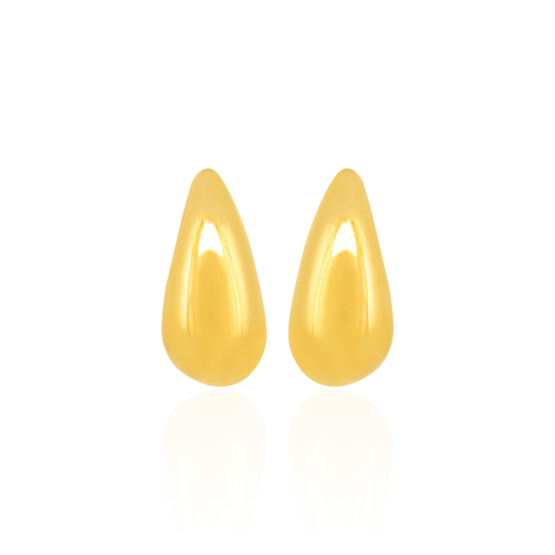 Bold Golden Teardrop Mirror Finish 925 Sterling Silver Earring for women