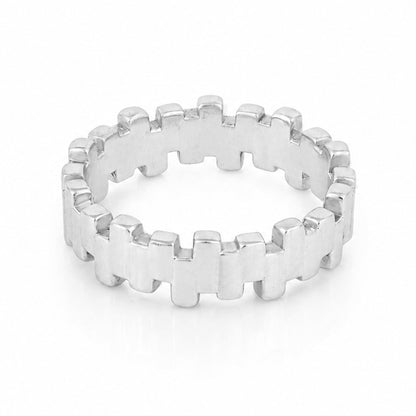 Bold Greek Pillar Crown Design 925 Sterling Silver Ring for women