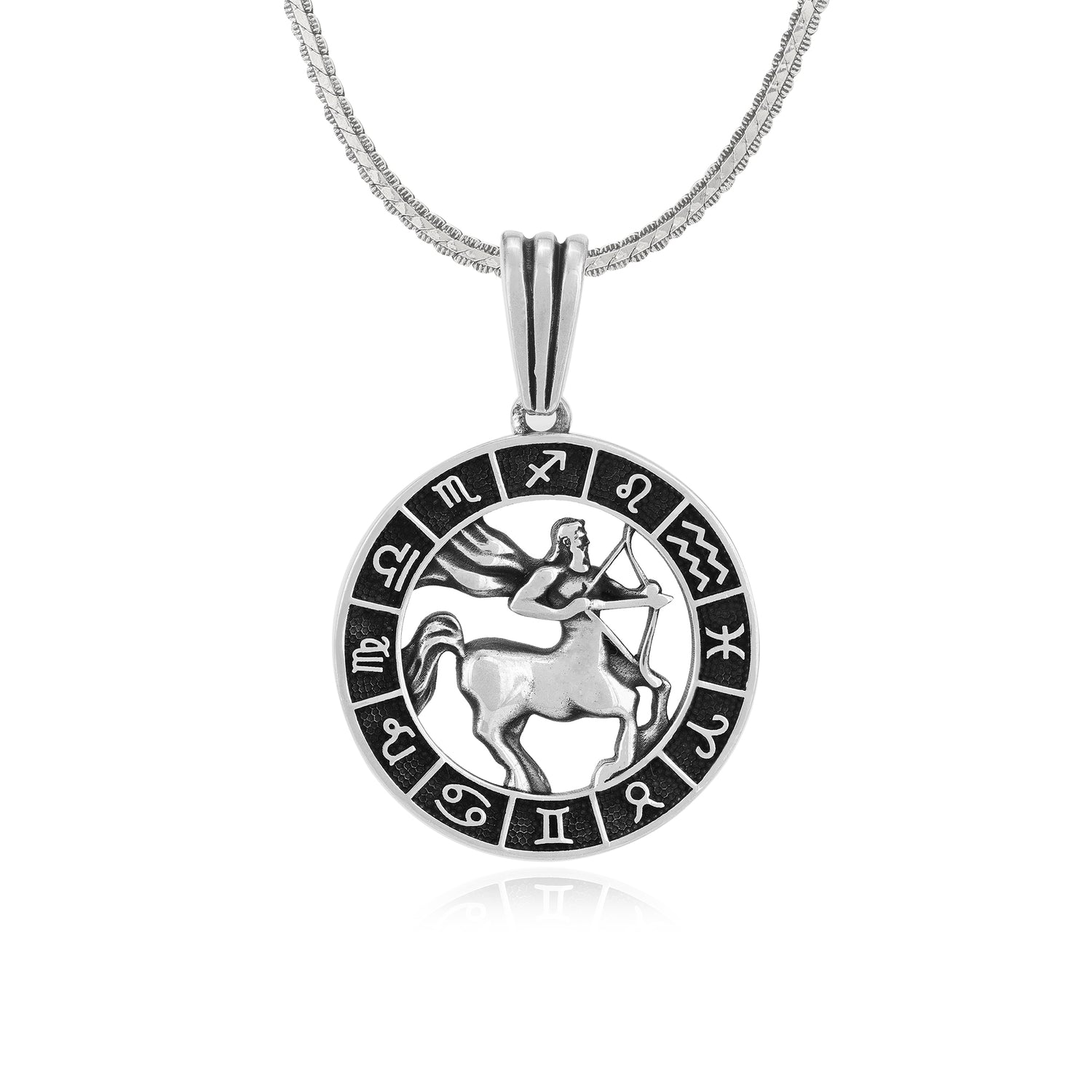 925 Bold Horizons Sagittarius Oxidised Pendant