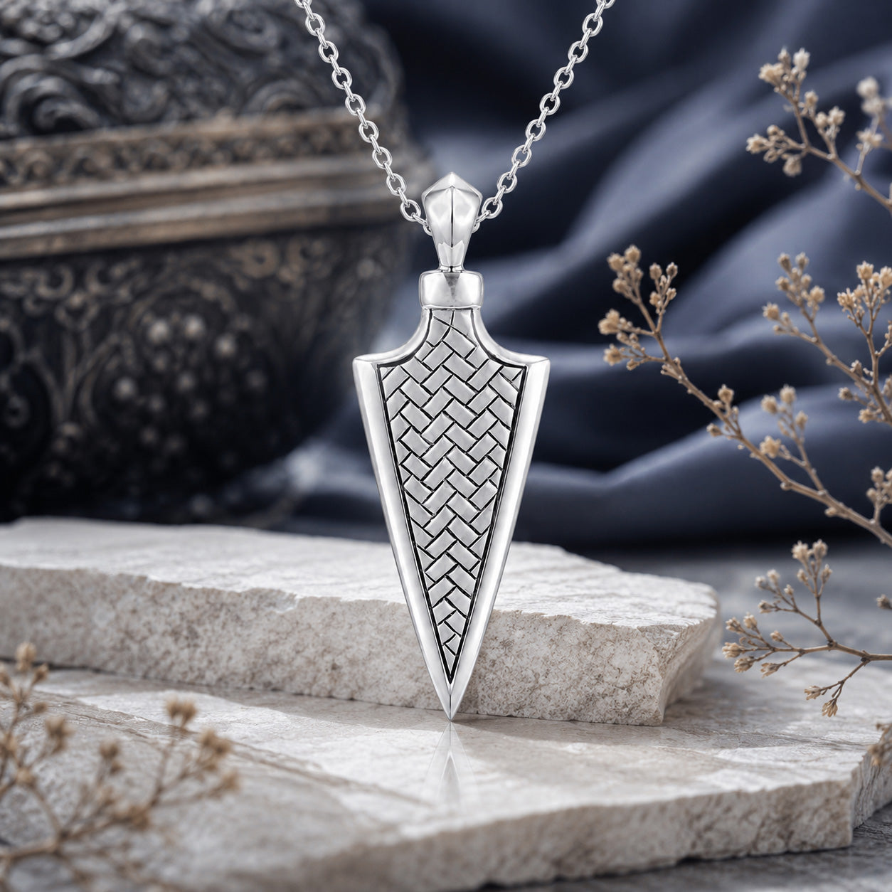 Bold Oxidized Arrow 925 Sterling Silver Pendant for Men
