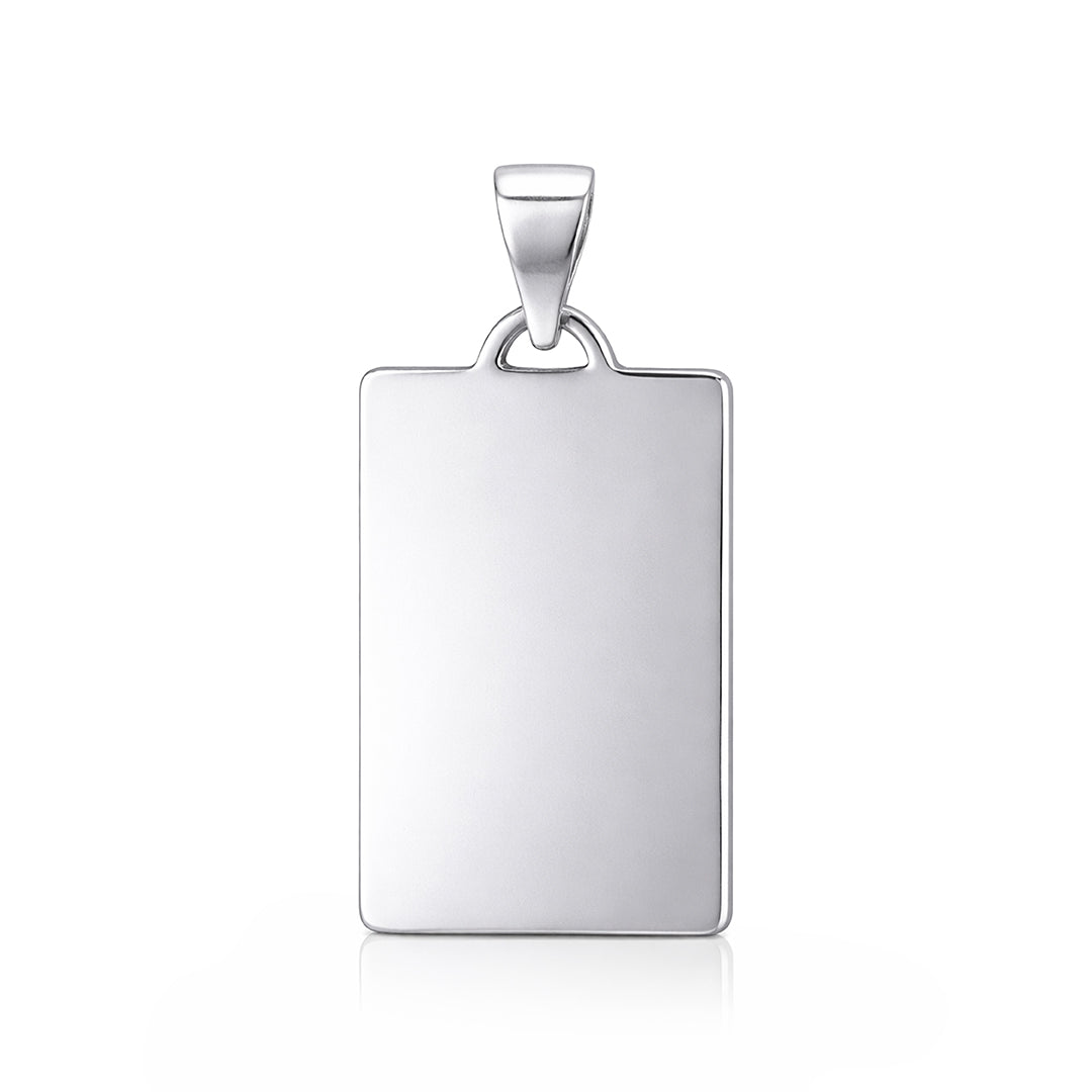 Bold Rectangular Pattern 925 Sterling Silver Personalised Pendant for Men