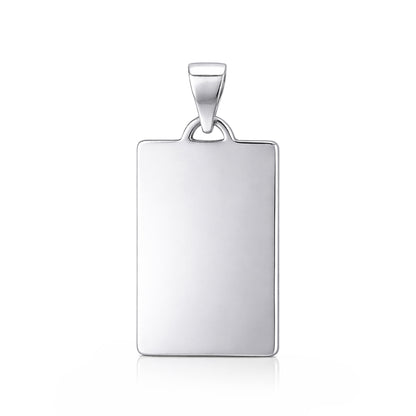 Bold Rectangular Pattern 925 Sterling Silver Personalised Pendant for Men