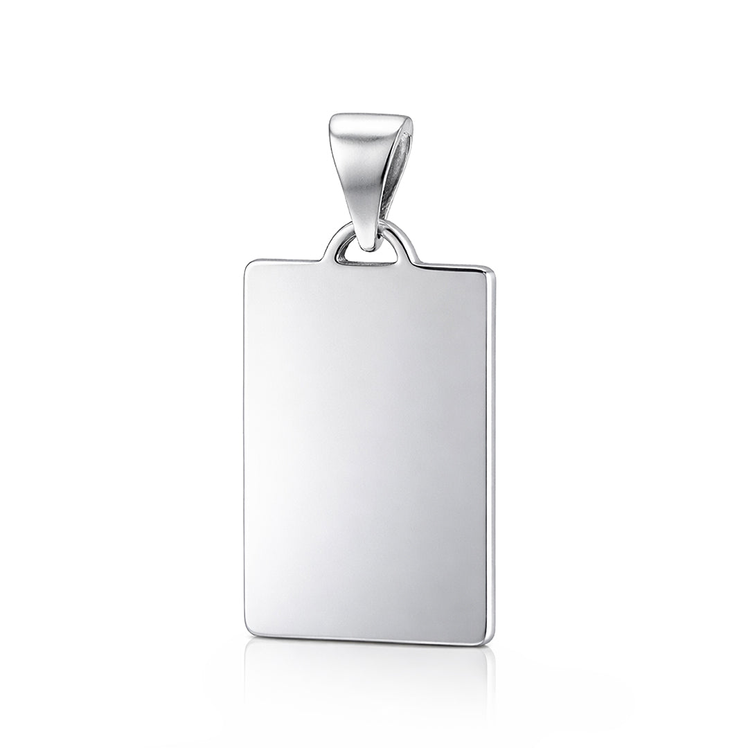 Bold Rectangular Pattern 925 Sterling Silver Personalised Pendant for Men