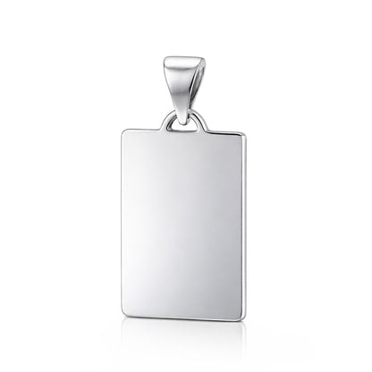 Bold Rectangular Pattern 925 Sterling Silver Personalised Pendant for Men