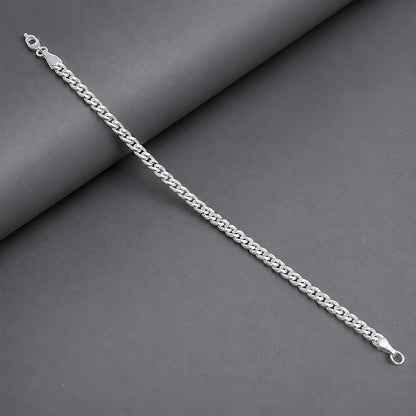 Bold Sleek Link 925 Sterling Silver Bracelet for Men