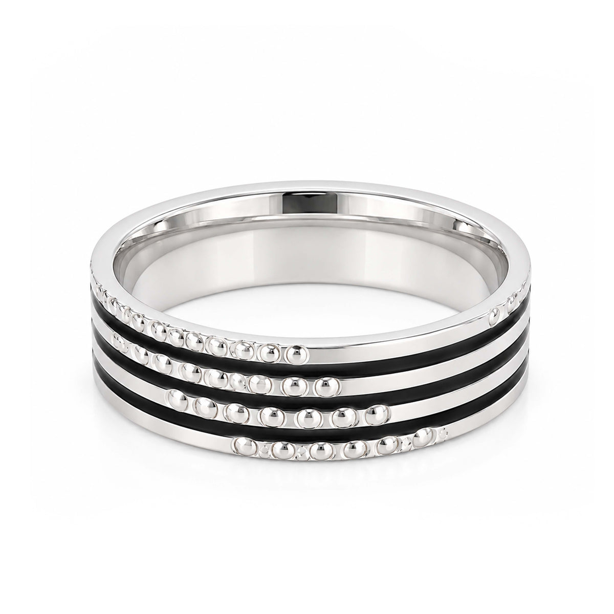 Bold Triple Line Silver Grooved Ring
