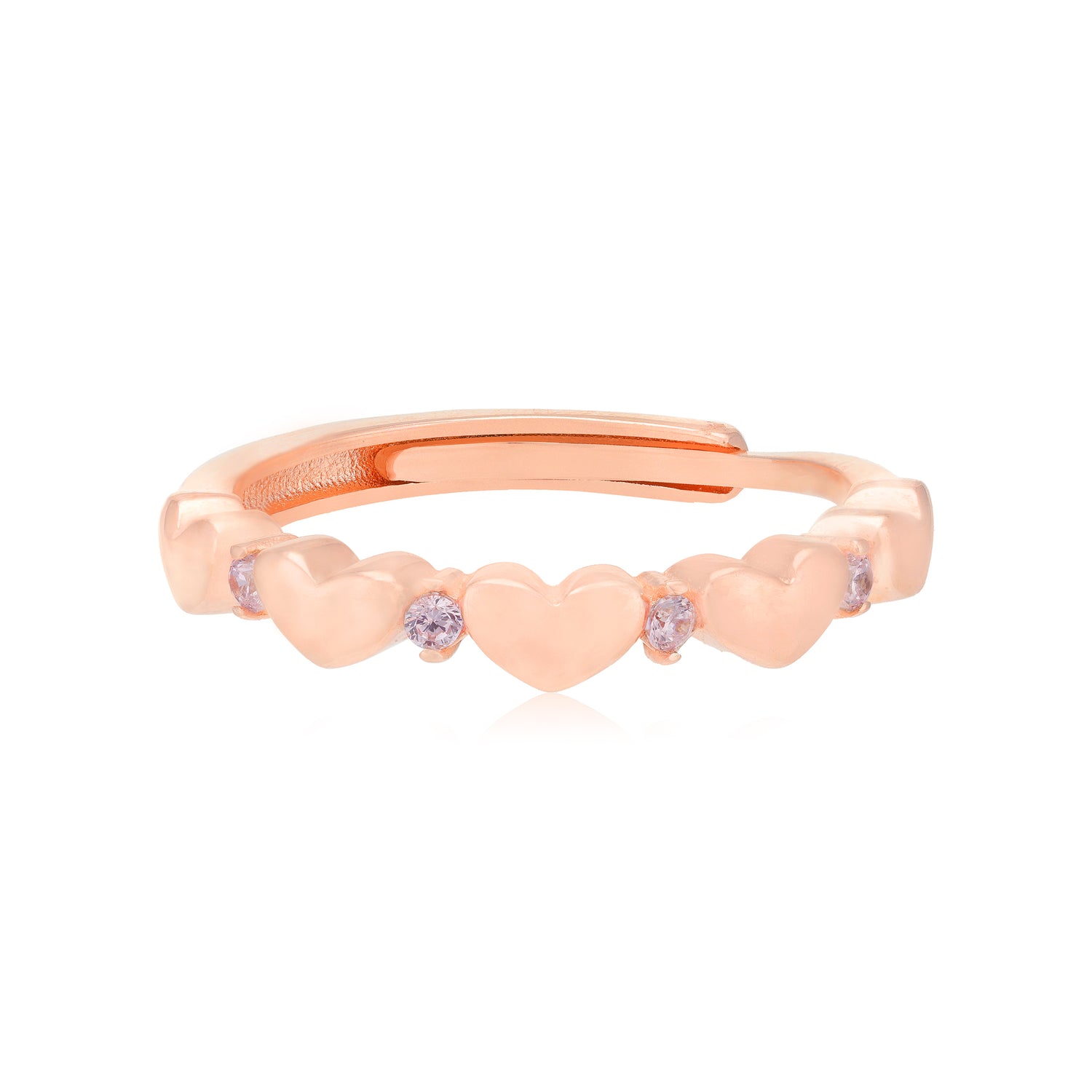 Boundless Hearts Connection Rose Gold Plated Rings