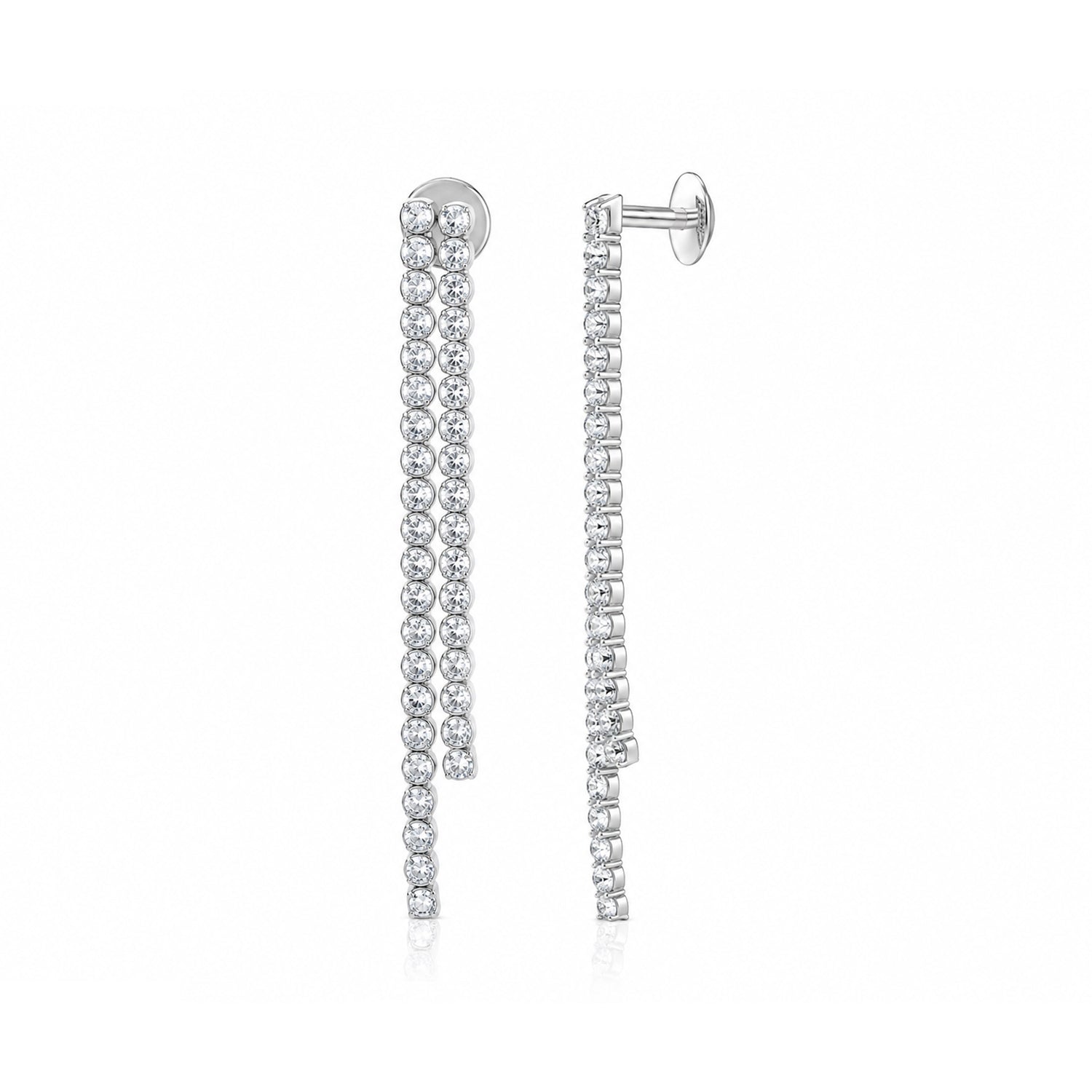 Brilliant Dual Strand 925 Sterling Silver Earring for Women
