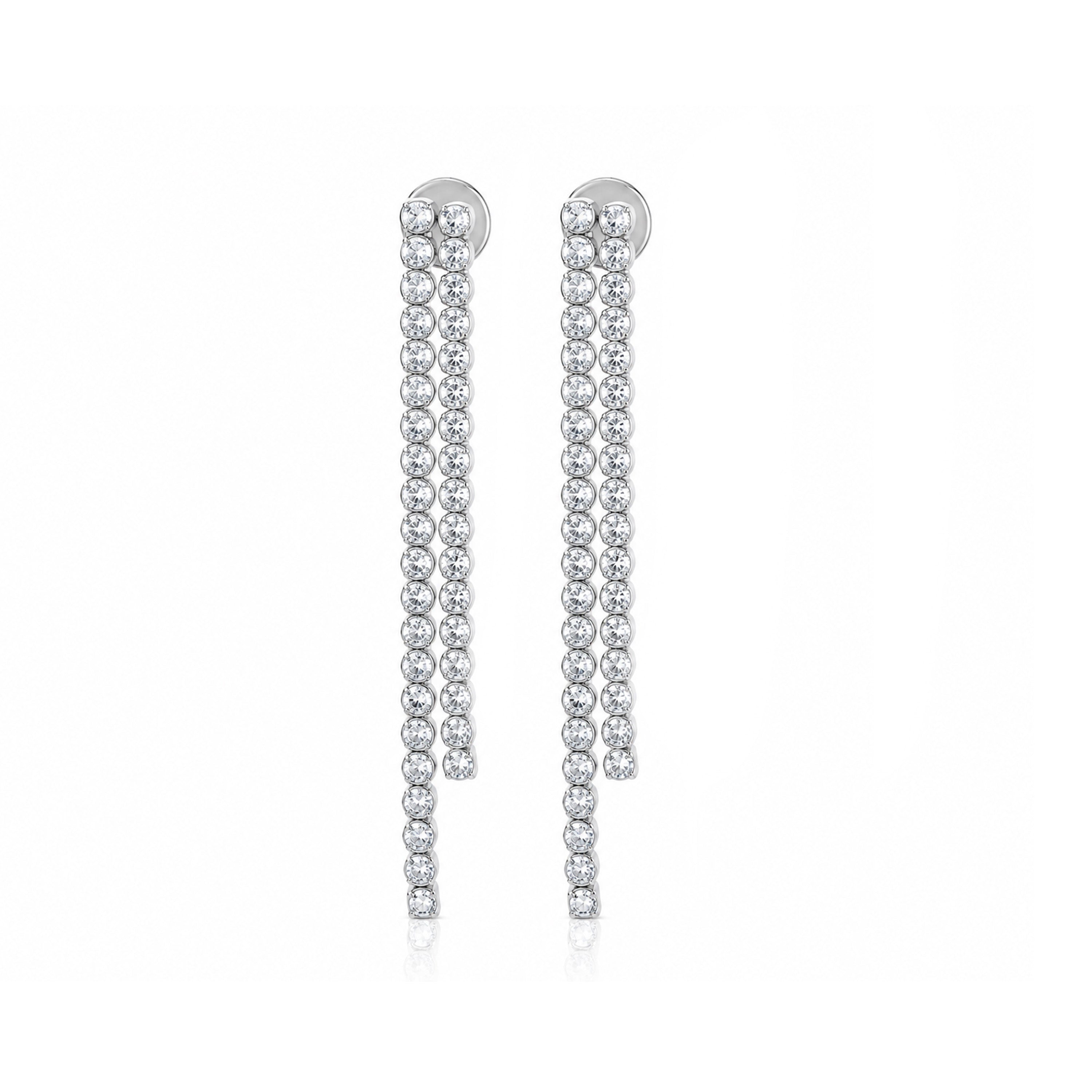 Brilliant Dual Strand 925 Sterling Silver Earring for Women