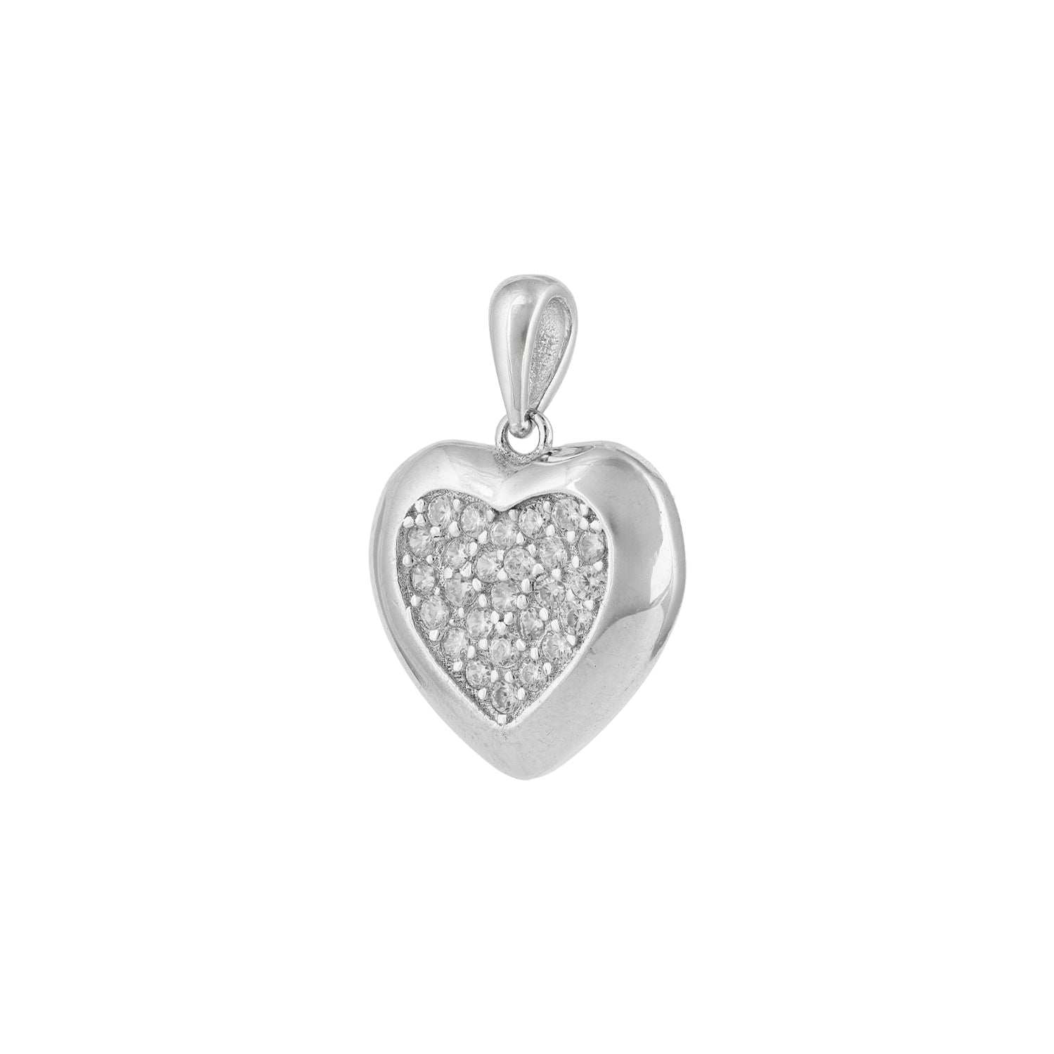 Brilliant Romantic Heart Shine Charm 925 Sterling Silver Pendant for women