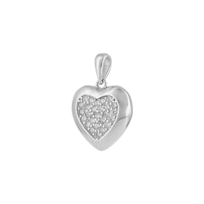 Brilliant Romantic Heart Shine Charm 925 Sterling Silver Pendant for women