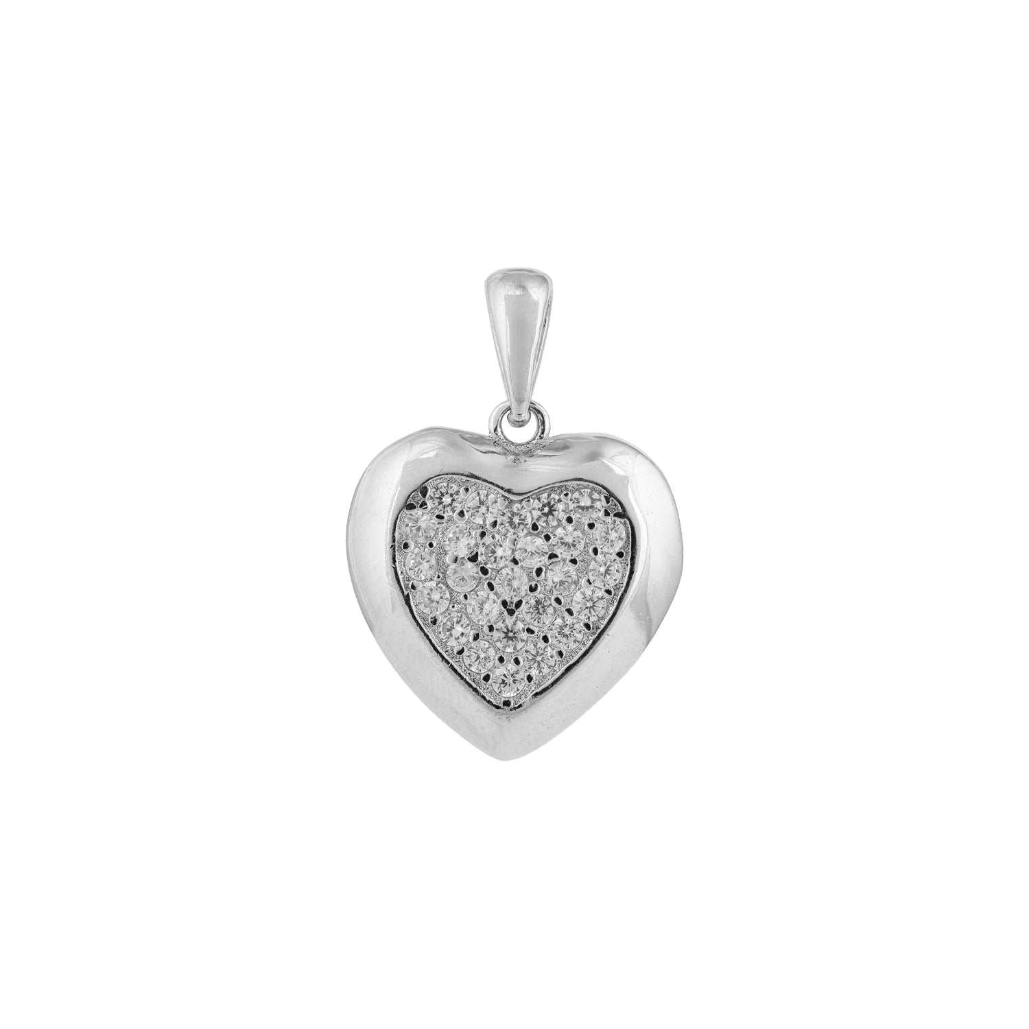 Brilliant Romantic Heart Shine Charm 925 Sterling Silver Pendant for women