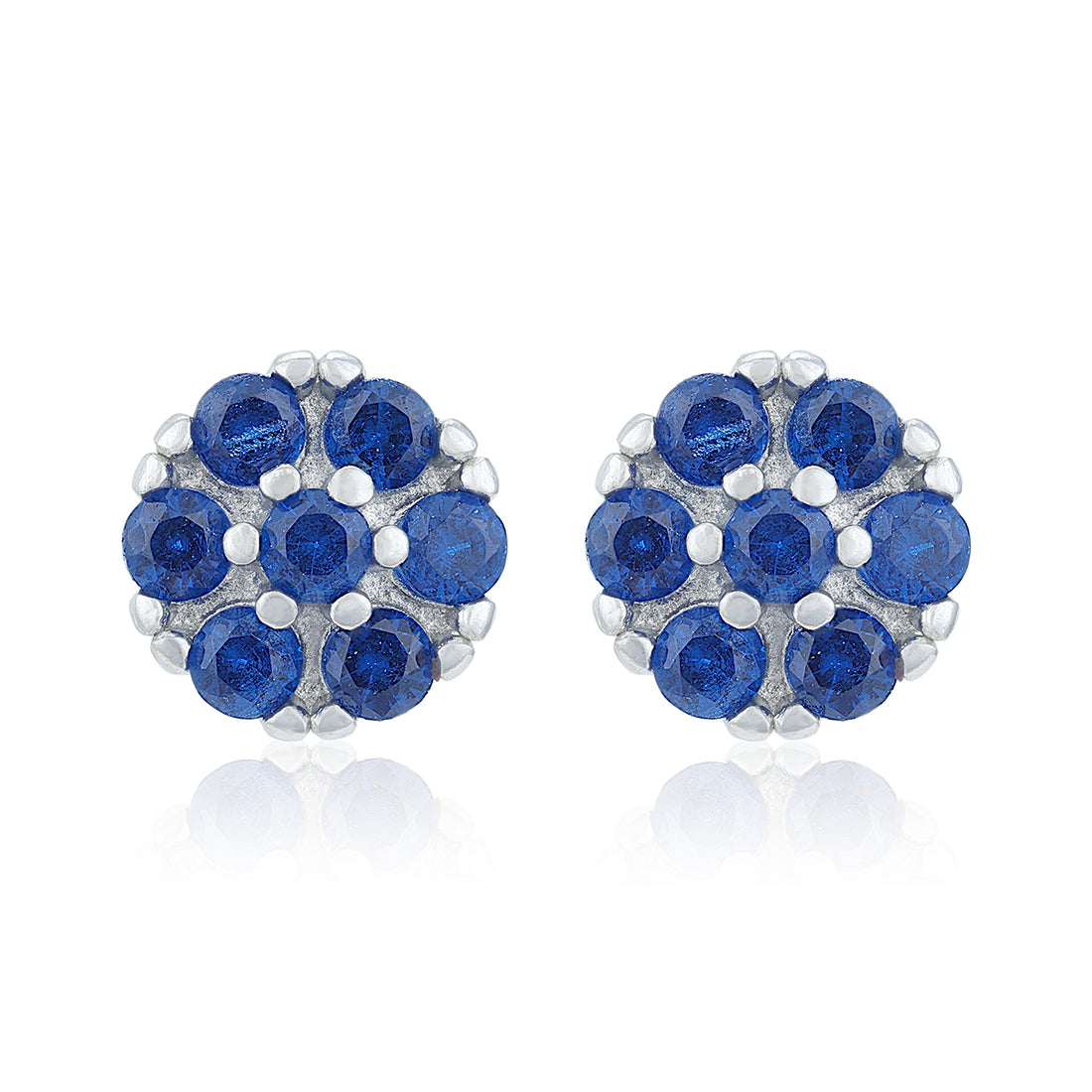 Brilliant Blue Bloom 925 Sterling Silver Stud for Women