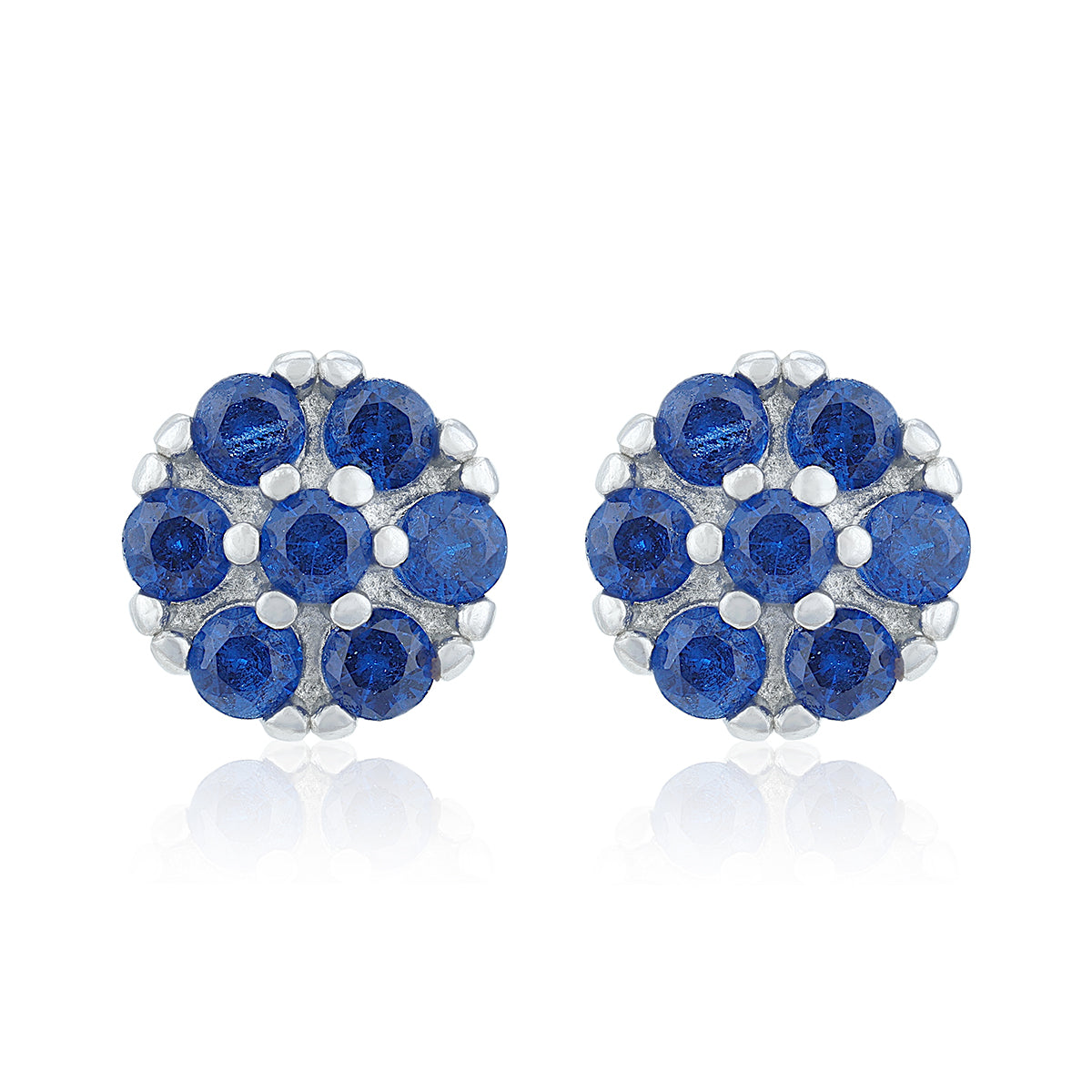 Brilliant Blue Bloom 925 Sterling Silver Stud for Women