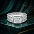 Brilliant Rectangle Cut 925 Sterling Silver Ring for Men