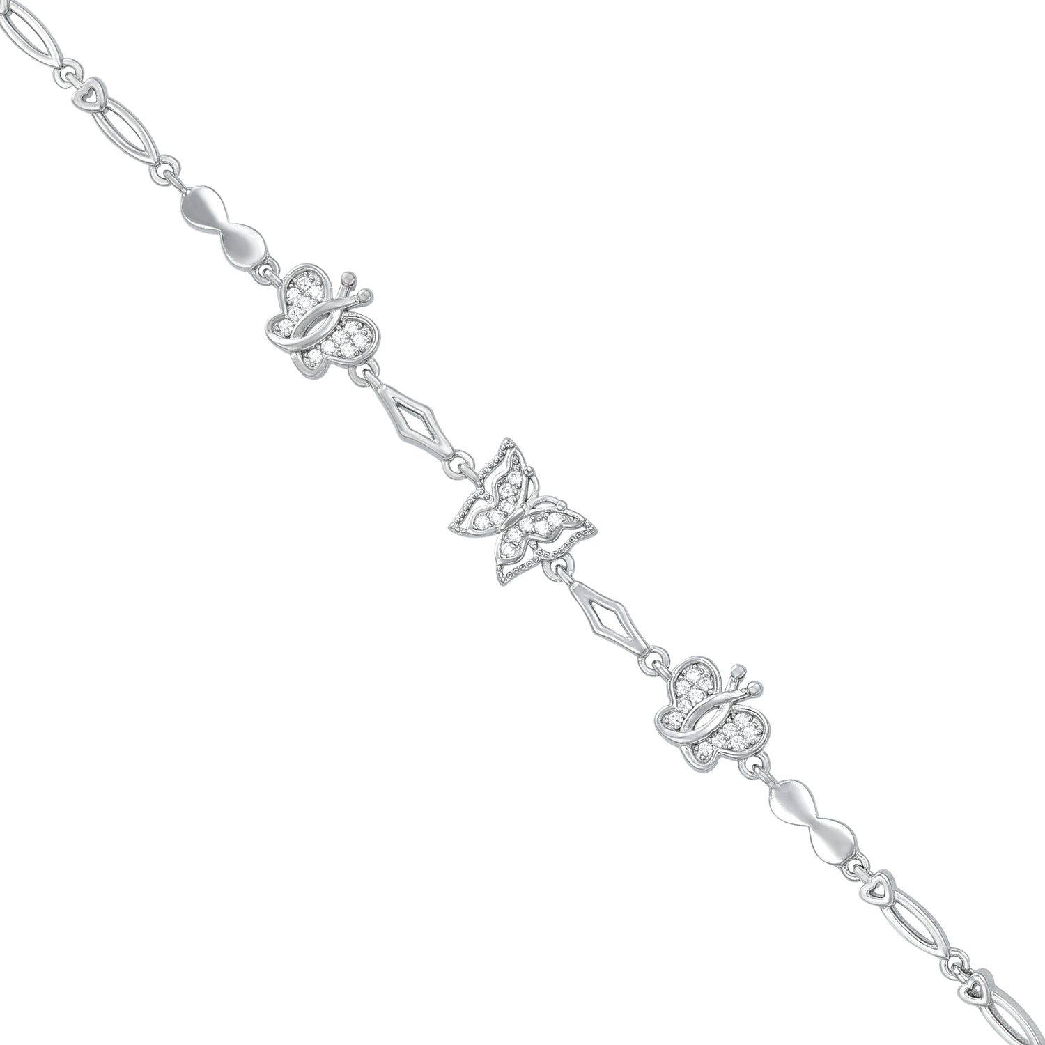 Butterfly Bloom 925 Sterling Silver Bracelet
