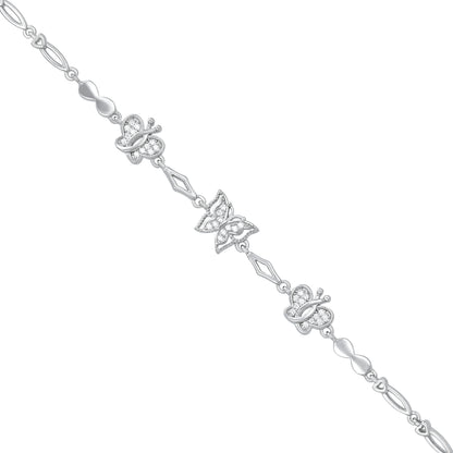 Butterfly Bloom 925 Sterling Silver Bracelet