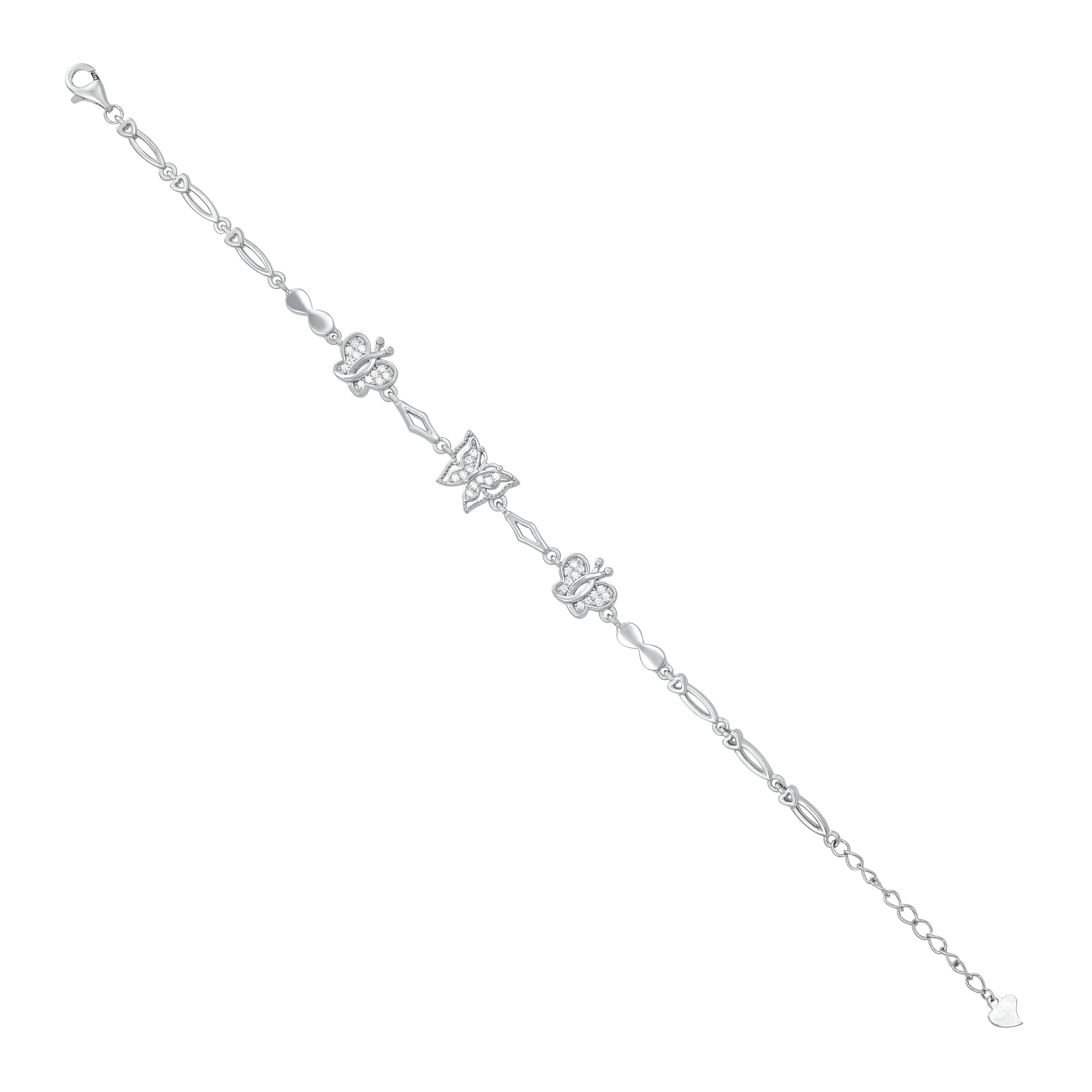 Butterfly Bloom 925 Sterling Silver Bracelet