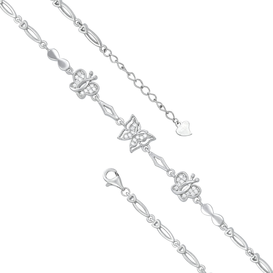 Butterfly Bloom 925 Sterling Silver Bracelet