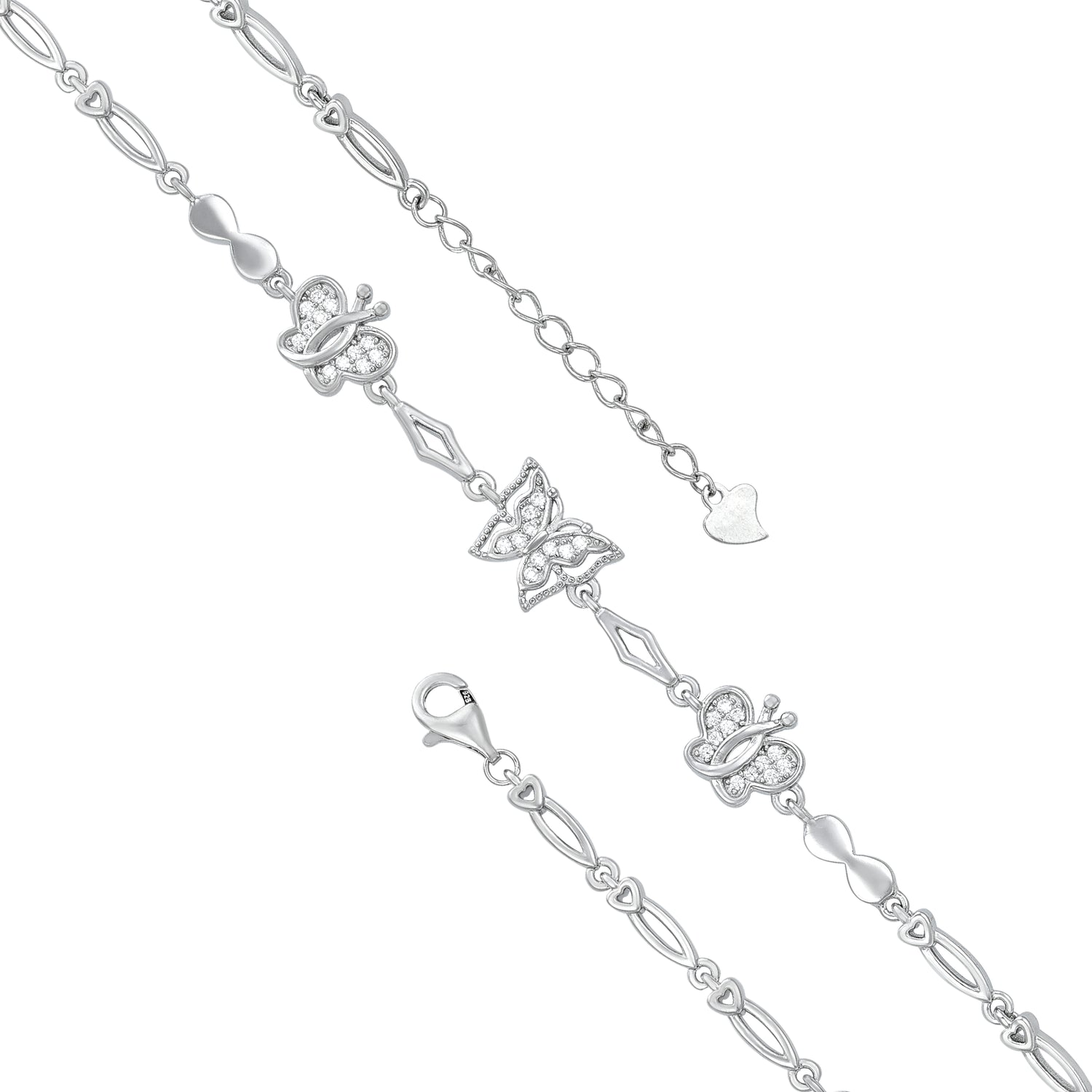 Butterfly Bloom 925 Sterling Silver Bracelet