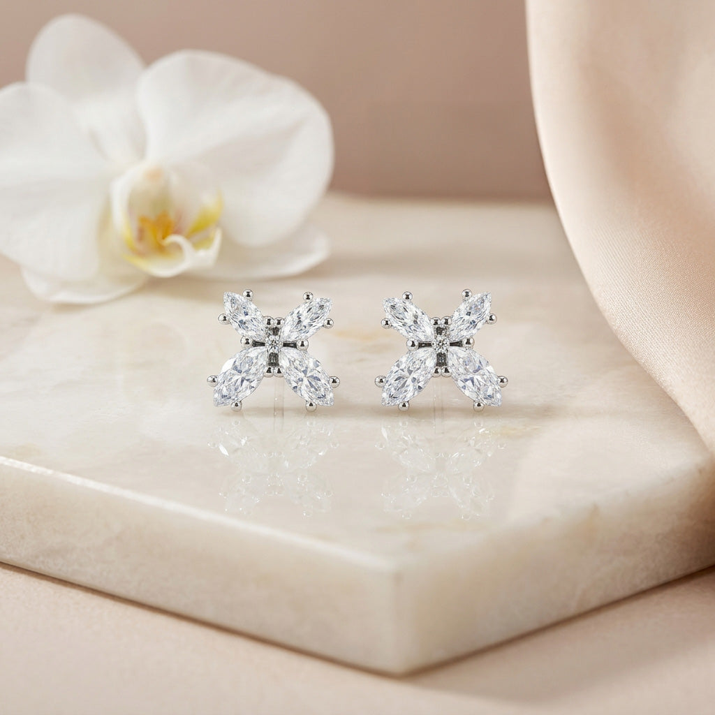 Butterfly Bloom Shine 925 Sterling Silver Stud for Women