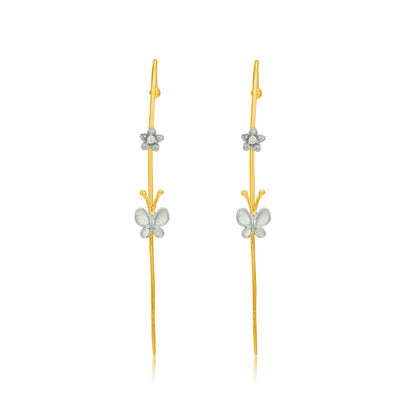 Butterfly Grace 925 Sterling Silver Golden Threader Earrings