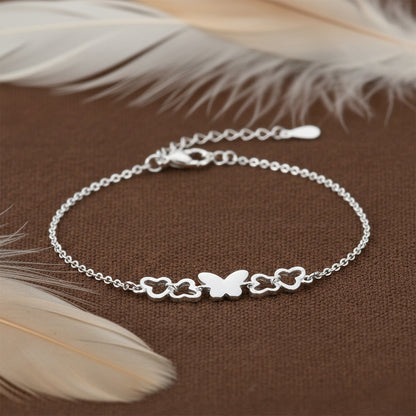 Butterfly Motif Silver Bracelet