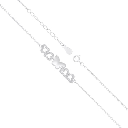Butterfly Motif Silver Bracelet