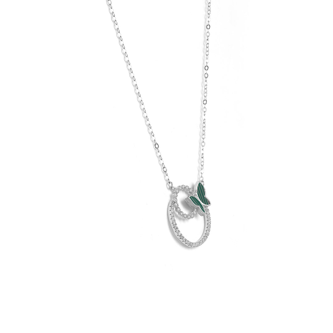 Butterfly Pendant With Chain Rhodium Jewellery Online
