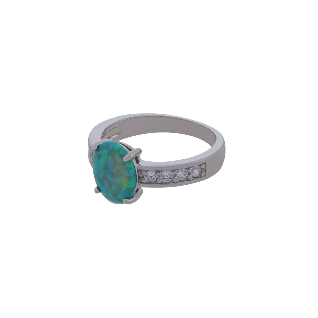 Buy Green Stone Silver Ring Online