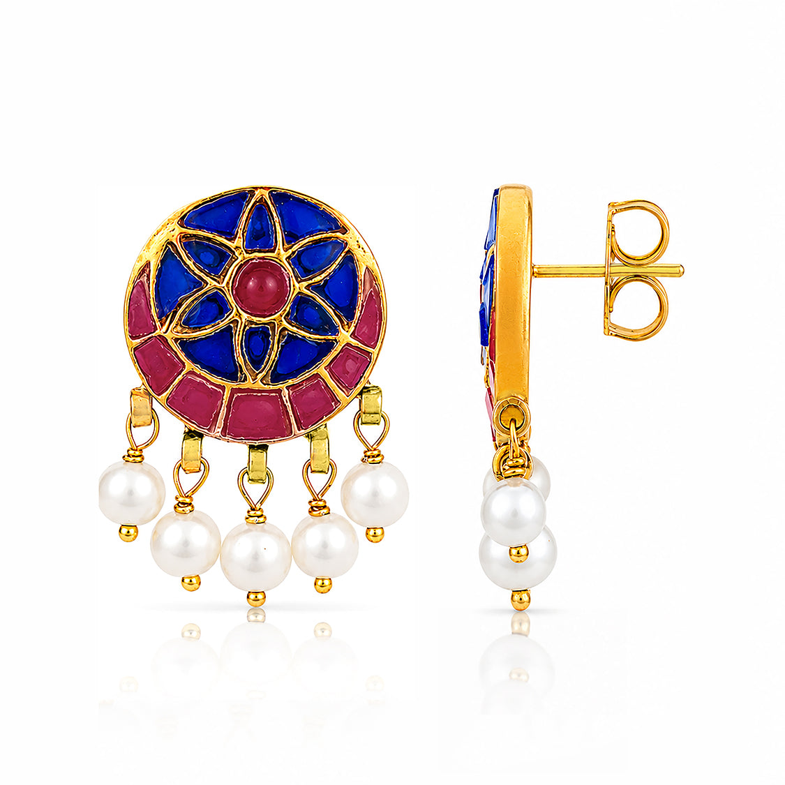 Regal Blue Blossom 925 Sterling Silver Luxury Earrings