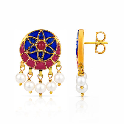 Regal Blue Blossom 925 Sterling Silver Luxury Earrings