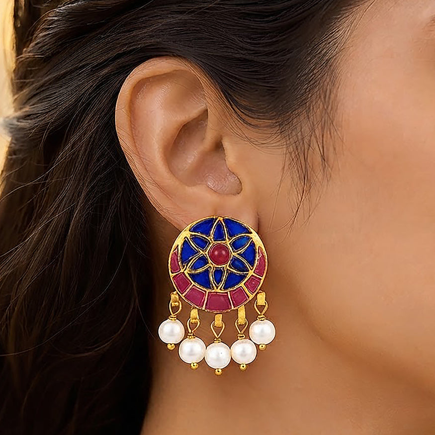 Regal Blue Blossom 925 Sterling Silver Luxury Earrings