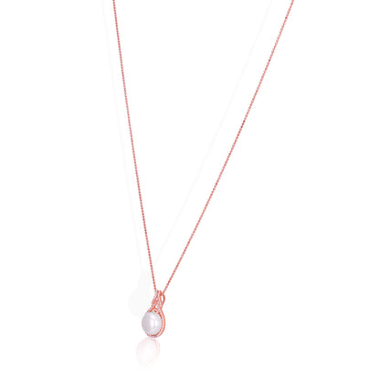 Necklace with a pearl pendant on a white background