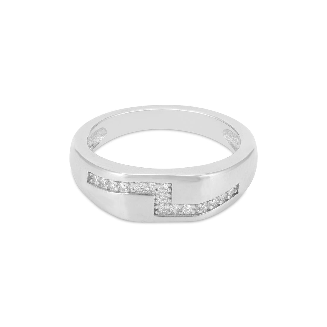 Dazzling Channel White Accent 925 Sterling Silver Ring for Baby