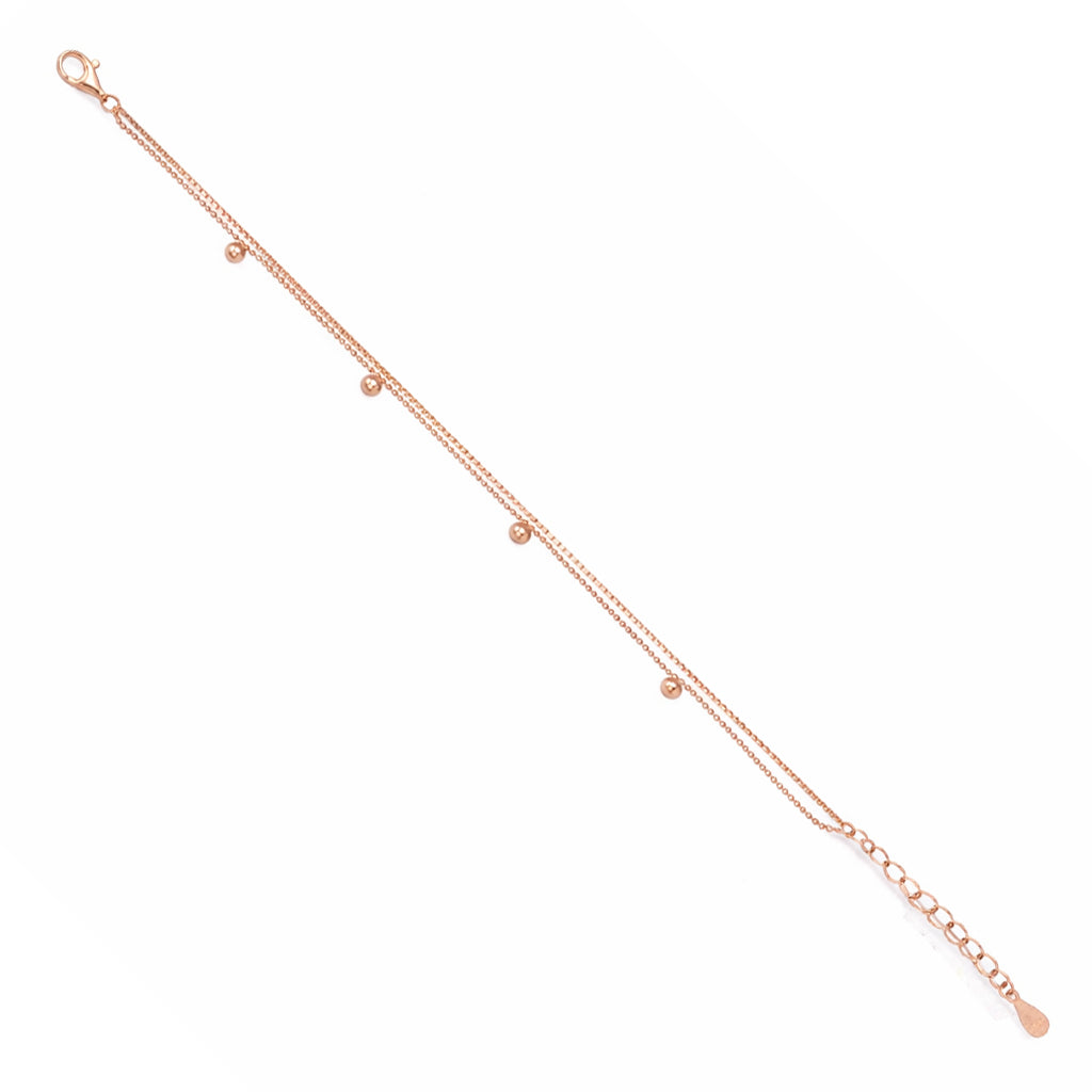 Rose gold bracelet on a white background