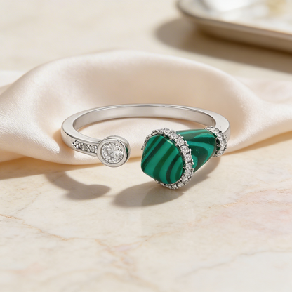 Emerald Orbit 925 Silver Statement Ring