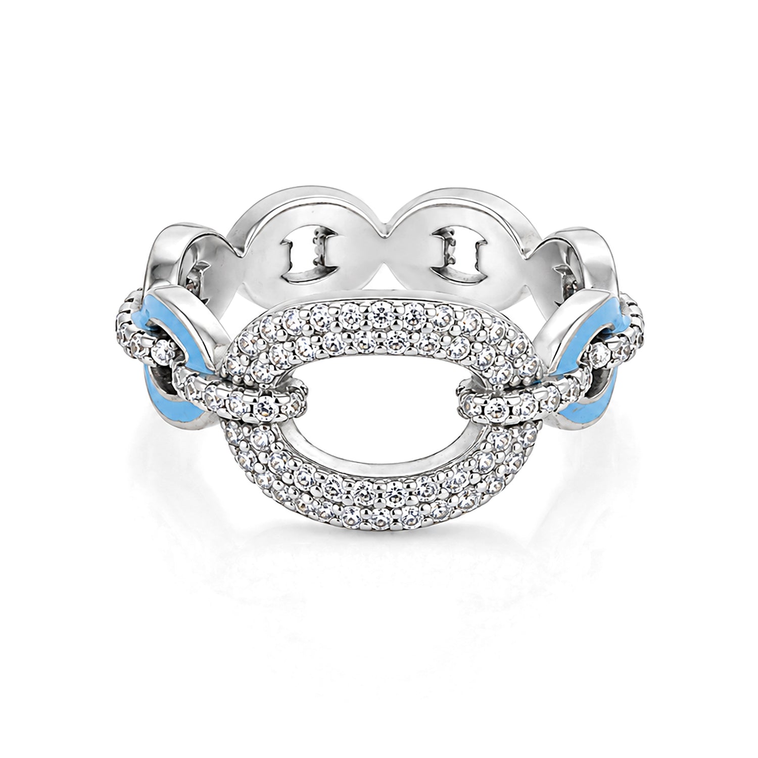Glamorous Blue Knot Sparkle Grace 925 Sterling Silver Ring for women