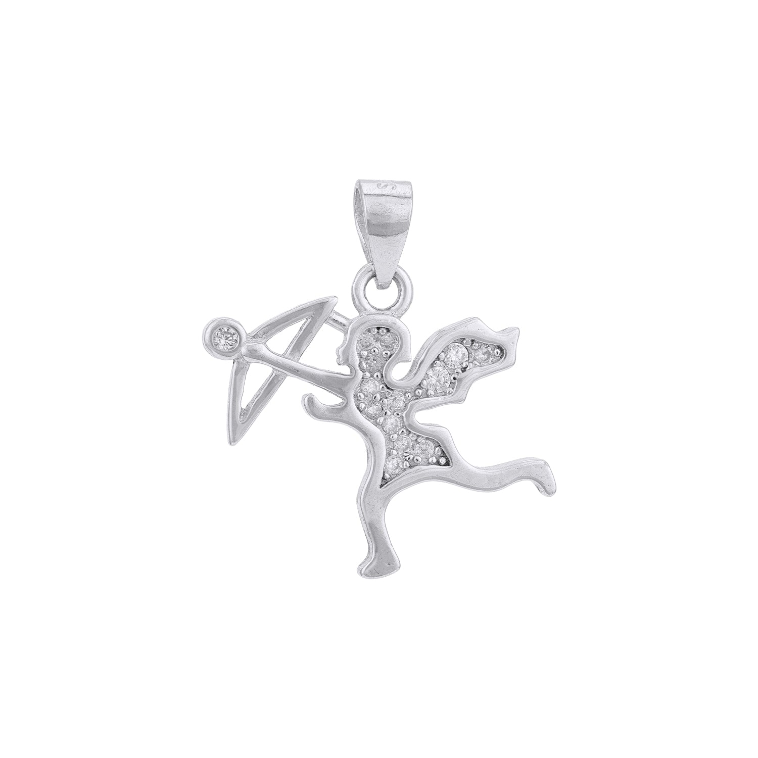Graceful Cupid Heart Arrow 925 Sterling Silver Pendant for Women