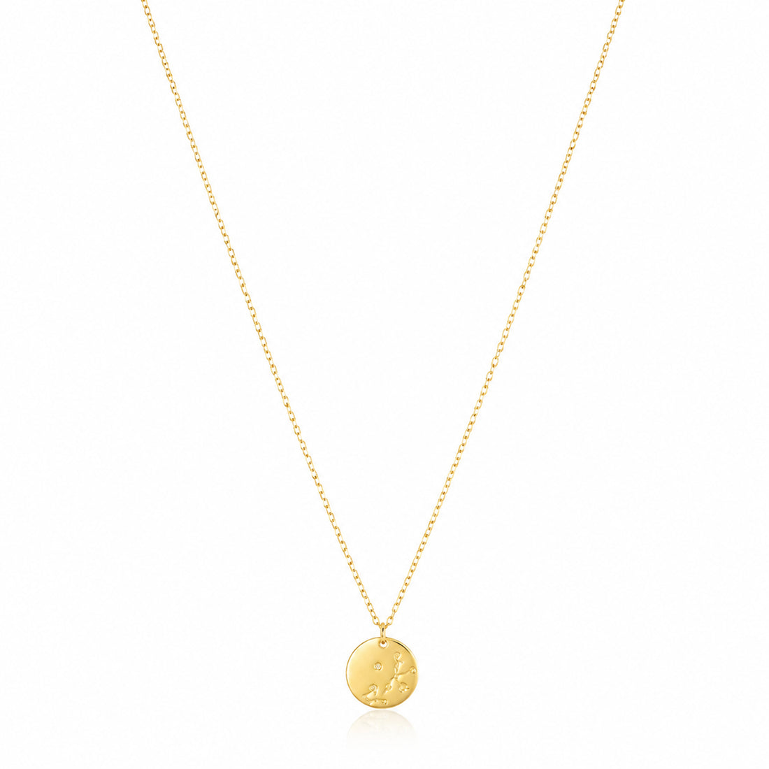 Twinkling Celestial Disc 925 Sterling Silver Golden Chain Pendant Vendi Signature