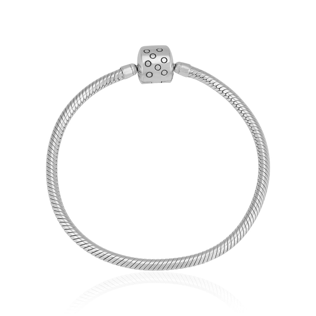 Iconic Barrel Clasp 925 Sterling Silver Charm Bracelet
