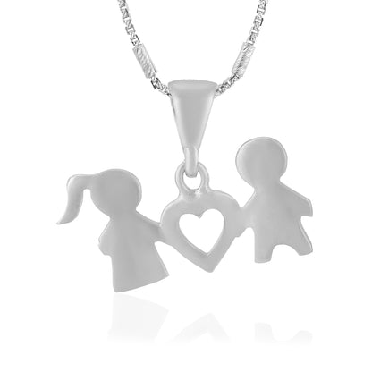 Perfect Pair Rhodium Plated 925 Heart Pendants