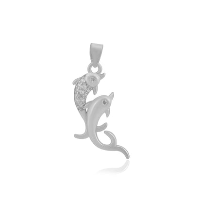 Ocean Love Dual Dolphin 925 Sterling Silver Pendant for women Vendi Teen