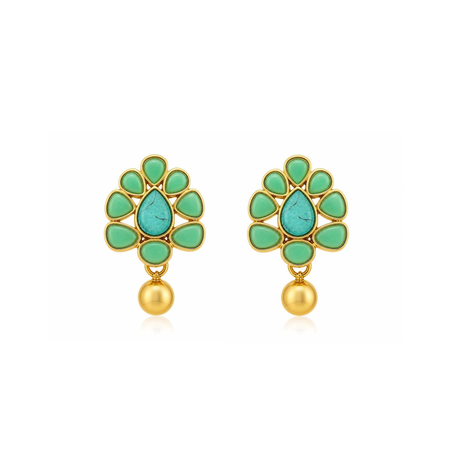 Graceful Turquoise Harmony 925 Sterling Silver Fashion Earrings