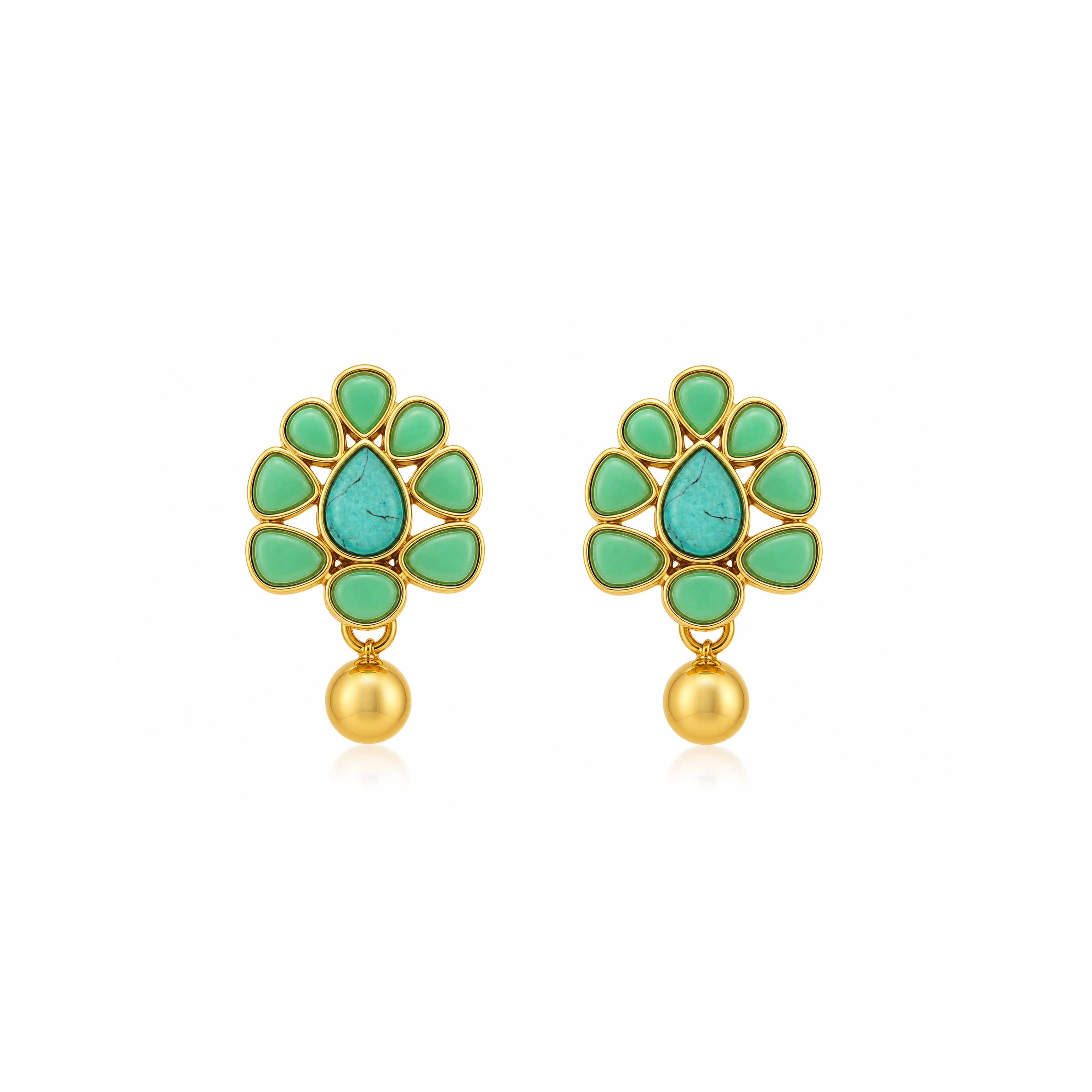 Graceful Turquoise Harmony 925 Sterling Silver Fashion Earrings