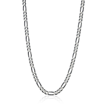 Silver chain necklace on a white background