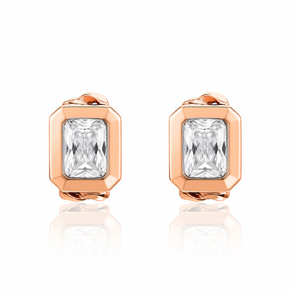 Regal Rose Radiance Silver Statement Earrings
